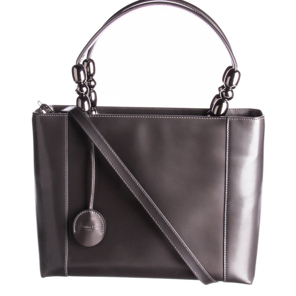 Christian Dior pearl gray Maris 2way satchel bag